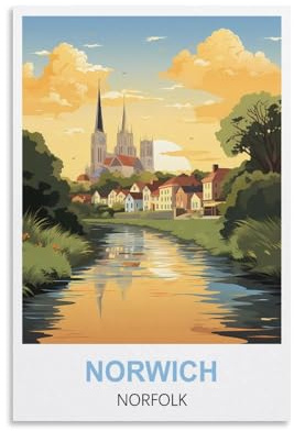 2000 Piece Jigsaw Puzzles，Norwich Norfolk Posters Challenging Puzzles, Puzzle Game for The Whole for Women, Gifts for Men 100x70cm