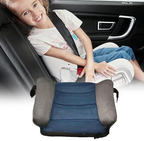 Aufblasbare Sitzerhöhung für Auto Kinder - Leicht & Tragbar, Extra Schmal, Bequem & Reisefreundlich - Ohne Pumpe Sekunden Aufblasbar, Ergonomisch mit Weicher Polsterung 49x37 x2cm ﻿ (Blau)