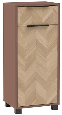 Schildmeyer Highboard Piazza 160387, Mauve/Fischgräten Dekor, 40,3 x 33 x 90,9 cm