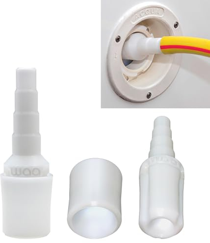 waa - Tappo Acqua Camper Universale, Adattatore Automatico per Carico Serbatoio, 3 Sfiati d’ Aria, Igienico, Sicuro, Semplice, Adatto a Bocchettoni da 28 a 37 mm, Compatibile con Tutti Tubi Classici