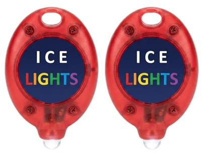 Generisch LED Schlittschuh Lichter – Bunte Eislauf-Beleuchtung für Hobby & Freizeit, einfache Befestigung, 2 Stück, Rot