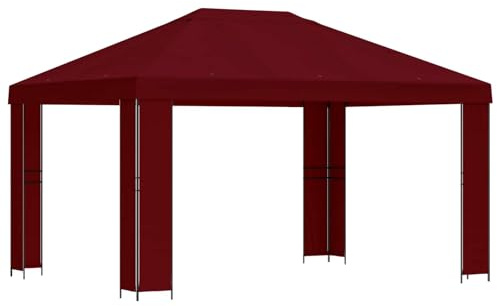 vidaXL Pavillon 4 x 3 m Bordeauxrot Polyester und Stahl 190, Garten und Terrasse, industrielle Designkonzepte für Urbane Räume mit nachhaltigen Materialien, anpassbare Lösungen im modernen Stil