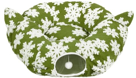 Jupe de sapin de Noël en forme de donut pour chat, amovible, antidérapante, pliable