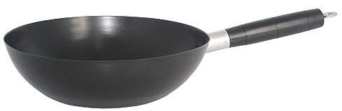 Imusa Traditioneller Wok aus Karbonstahl, antihaftbeschichtet, mit Bakelit-Griff, 24 cm