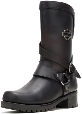 HARLEY-DAVIDSON FOOTWEAR womens Amber Fashion Boot, Black, 8.5 US