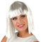NEU Perücke Gigi glamour, weiß mit silberstreifen