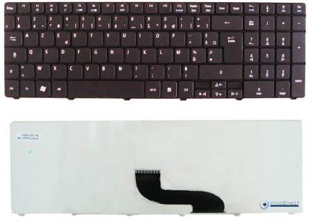 Visiodirect Clavier Français AZERTY pour Ordinateur Portable Acer Aspire 7750G Noir