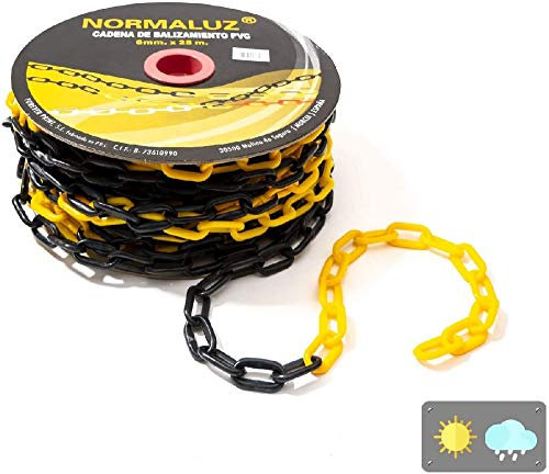 Normaluz RD80740 Kunststoffkette, 6 mm, schwarz, gelb, 25 m, 25 m
