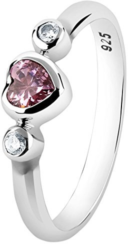 Nenalina Ring Silber 925 Damen Silberring Damenring mit zwei Cubic Zirkonia