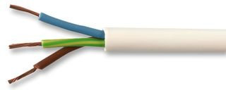 Pro Power Round Mains Cable 3183Y 3-Core 15A White 1.5mm² x 50m