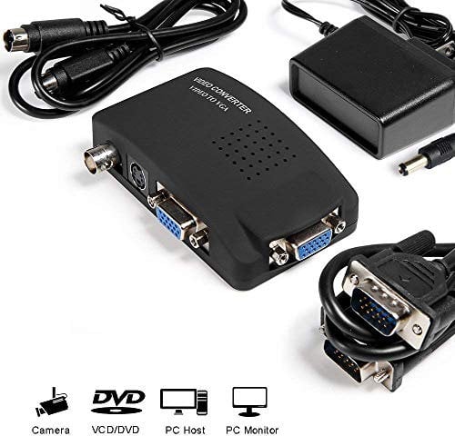 Video Convertitore da S-Video/BNC a VGA Video,Adattatore Svideo to VGA,Video Converter Universale PLUG and PLAY