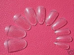Fat-cat-copy-catz 100x False Medium Long Length Full Coverage Oval Rounded Tip French Full False Nails 10 different sizes - Clear