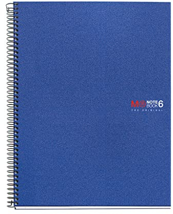 Miquelrius - A4 liniertes Notizbuch 7 mm, 150 Blatt con 6 Farbbändern, extraopakes 70 g/m² Papier, robuste Polypropylenumschläge mit 4 Lochungen, Notebook The Originals, Blau
