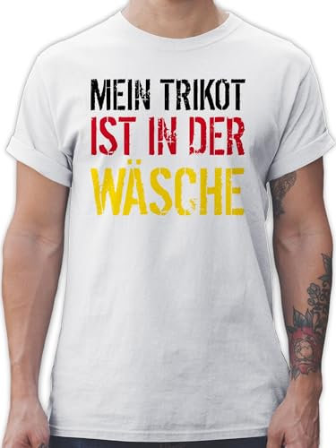 T-Shirt Herren - Fußball EM WM - Mein Trikot ist in der Wäsche | Deutschland Germany - XXL - Weiß - Deutschland-t-Shirt Fussball Shirt männer Europameisterschaft deutsche Shirts
