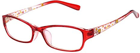 Agstum Kids Optical Glasses Frame Retro Rectangle Clear Lens (Red)