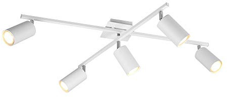 Trio Leuchten Deckenleuchte Marley 612400501, Metall Weiß matt, Deckenleuchte 5-flammig, exkl. 1 x GU10
