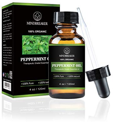 Pfefferminz ätherisches Öl, 100% reines organisches und natürliches, therapeutisches Pfefferminzöl für Diffusor, Entspannung, Haar- und Körpermischungen 120 ml (4oz)