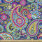 ABAKUHAUS Paisley Gewebe als Meterware, Bohem ethnischen bunten, Schön Gewebten Stoff für Polster und Wohnaccessoires, 1M (148x100cm), Violettblau Mehrfarbig