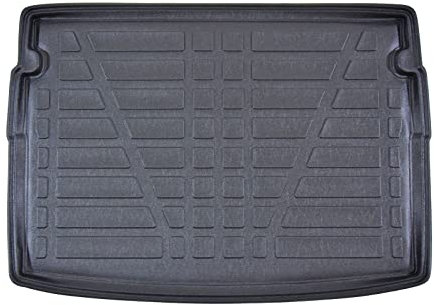 SCOUTT | Bandeja para maletero compatible con Arona a partir de 2017 (Suelo superior), con borde alto, alfombrilla protectora para maletero, estriada, enrollable