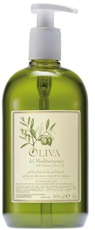 Allegrini Oliva del Mediterraneo Bagnoschiuma Docciaschiuma Shampoo per Uomo e Donna con Olio di Oliva Bio 500 ml