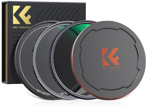 K&F Concept Filter Set,Nano X-Serie Polfilter(CPL Filter),MCUV Filter,2 Objektivdeckel& Aufbewahrungstasche,28 Schichten Antireflektierende Nanobeschichtung,HD,Wasserdicht,Kratzfest-55mm