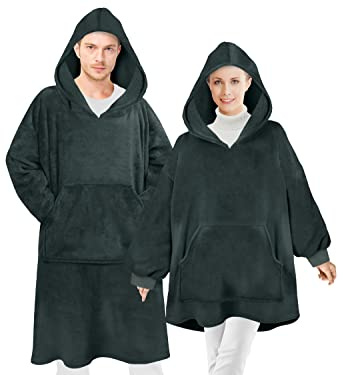 Emily´s Check Hoodie Oversize Kuschelfleece mit Kapuze und Bauchtasche 1584.2299
