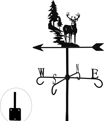 ANCHA Store Jardin Girouette Métal Girouette Cerf Sculpture Décor Rétro Vent Direction Indicateur Ferme Scène Vent Girouette Mesure Extérieur Jardin Décorations 13.4X 26 in