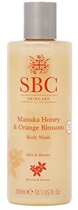 Skincare Manuka Honey & Orange Blossom Body Wash 300ml, Luxury Shower Gel and Bubble Bath For All The Family