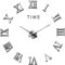 Shivanshun Orologi da Parete, Moderno DIY Numeri Romani Silenzioso,3D Adesivo Decorazione, Facile da Montare per Casa, Ufficio, Hotel ((Silver)