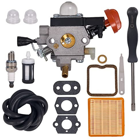 Mikatesi 4180-120-0617 FS131 Vergaser für Stihl FS131 FS131R HT131 HT133 KM131 KM131R FS311 4180/17 Motorsense Trimmer - mit Einstellwerkzeug Luftfilter & 4180-007-12 005 Ventilabstand-Einstellset