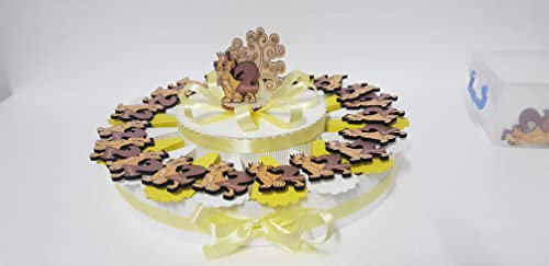 Generico Torta BOMBONIERE ANIMALETTI in Legno Magnete RE Leone da 20 FETTE