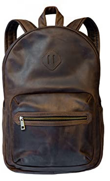 olpr. Rucksack aus Leder, Dunkelbraun, Blue, Classic