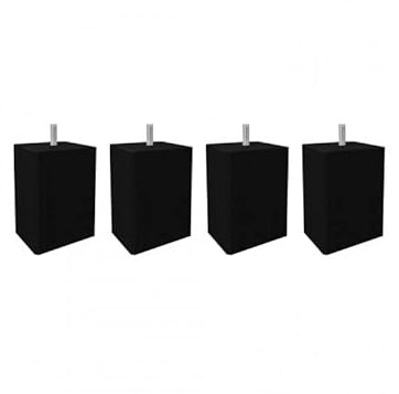 Pieds de lit 10 cm carrés en bois - 4 coloris - lot de 4 - EDDY - Noir