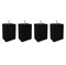 Pieds de lit 10 cm carrés en bois - 4 coloris - lot de 4 - EDDY - Noir