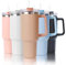 mebiusyhc 40oz Stainless Steel Vacuum Insulated Cup Double Wall Travel Flask Car Coffee Mug Tumbler with Straw with Handle for Hot Iced Coffee
