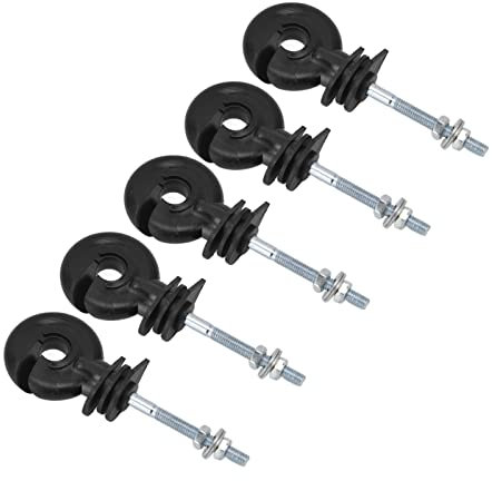 100 Stück Isolatoren für elektrischen Zaun, schwarz, schraubbare Ringisolierung, Isolierung für Elektrozaun, wetterfest, Ersatz für Elektrozaun M5