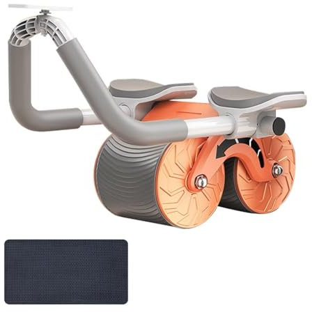 Bauchroller, Bauchmuskeltrainer Roller, Bauchtrainer für Zuhause, AB Roller Bauchtrainer, Rollenrad für Core Trainer, Automatisches Rebound Bauchrad für Bauch Und Kernkrafttraining, orange