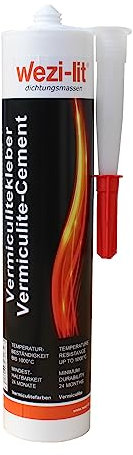 12x 310ml wezi-lit Vermiculitekleber Wasserglas-Basis hitzebeständig bis 1000° Dichtmasse hitzebeständig Ofenkitt hochtemperatur
