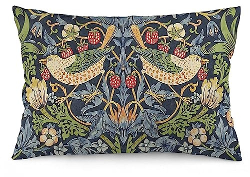 Keebik William Morris Erdbeerdieb-Kissenbezüge, dekorative Outdoor-Kissenbezüge, Heimdekoration, Wohnzimmer, Kissen für Bett, Couch, Auto, 30,5 x 50,8 cm