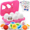 MOONTOY Matching Eggs for Toddlers, 6 PCS Color & Shape Sorter Educational Learning Eggs Toys with Pink Eggs Holder, Fine Motor Skills Montessori Toy for Girls Toddler Easter Birthday Gift Present