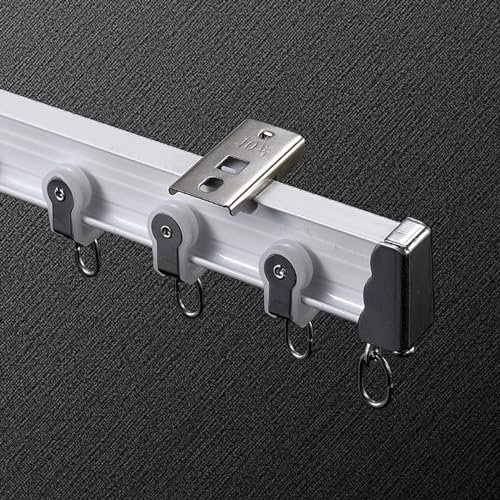 JEDAL Flexible Und Biegbare Decken-Vorhangschiene 1-4M, Einfache Installation Gardienenschiene Mit Stummen Rollen Für Vorhänge, Raumteiler, Wohnmobil-Vorhang (Color : White Ceiling Mount, Size : 4m)