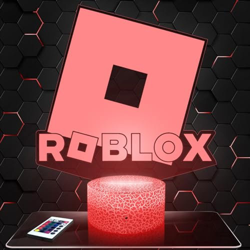 Lampephoto.fr Nachttischlampe - Touch-Nachtlicht Logo Ro blox 3D-LED-Lampe Illusion, Geschenkidee Weihnachten Geburtstag Junge und Mädchen Nachttischlampe Kinder- oder Erwachsenenzimmer TOP