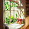 Neukids aquarell grüne Pflanze fensterbilder, Blätter Grün Fenster fensterbilder frühling Sommer, Wohnzimmer Schlafzimmer kinderzimmer fensterdeko