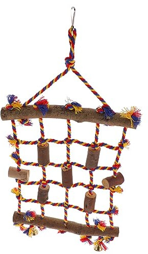 Housoutil Vogelspielzeug Kletternetz Für Papageien Bunte Baumwollseile Für Sicheres Klettern Und Spielen Für Wellensittiche Nymphensittiche Und Ähnliche Vögel Installieren Robust Und