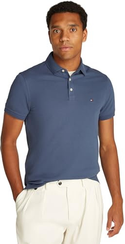 Tommy Hilfiger 1985 Slim Polo S/S Polos Men's, Blue (Aegean Sea), XXL