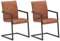 vidaXL Freischwinger 2 STK., Schwingstuhl mit Armlehnen, Esszimmerstuhl Metallrahmen, Essstuhl Küchenstuhl Stuhl Esszimmer Küche, Retro-Design, Braun Echtleder