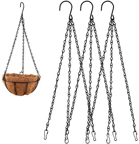Dibotell Set di 3 catene sospese con ganci, catene in metallo regolabili per fioriere, piante, gabbie per uccelli, lanterne, catena di ricambio per appendere eleganti vasi di fiori