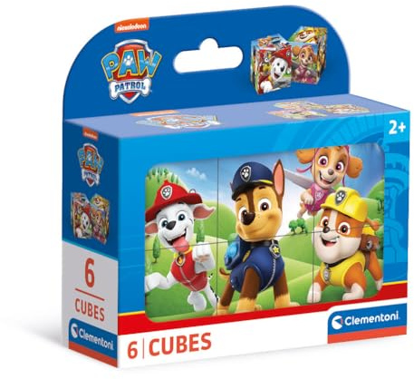 Clementoni Paw Patrol-6 Pezzi Bambini 2 Anni, Cartoni Animati, Puzzle Cubi, Made In Italy, Multicolore, 40658