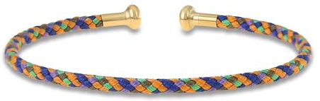 Made by Nami Surfer Armband Damen & Herren • Armreif Handgemacht aus Edelstahl geflochten • Maritimes Armband • Wasserfest & Verstellbar (Dark Multi Gold)