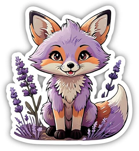 Samunshi® Lavendel Fuchs Aufkleber Car Decal Sticker für Mofa Fahrrad Roller oder Auto Sticker Fahrrad Mtb Mountainbike Rennrad Comic Cartoon Tier Sticker 15cm Lavendel Fuchs